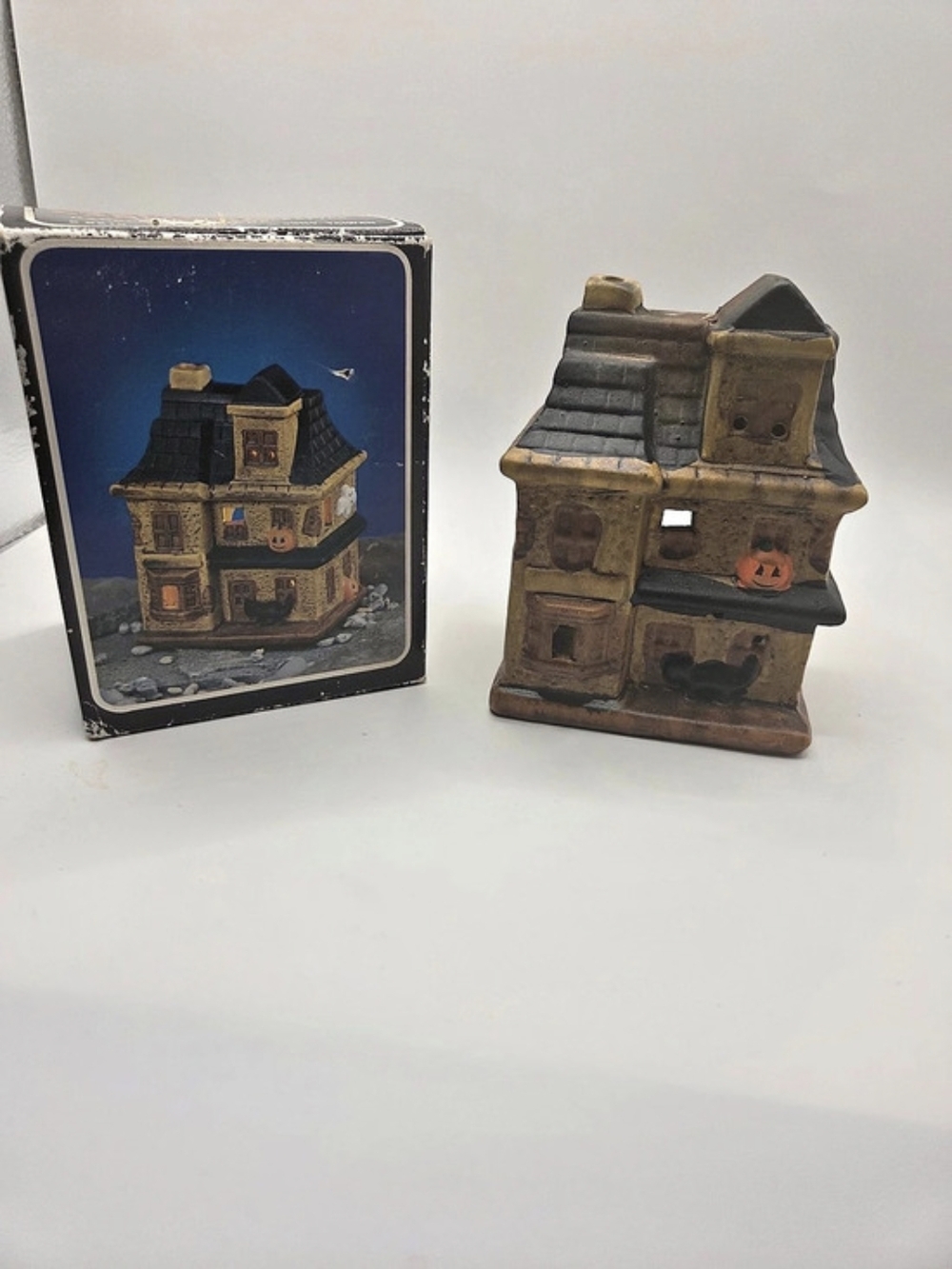 JSNY Halloween Candle House Ceramic Brown & Black